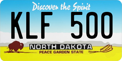 ND license plate KLF500