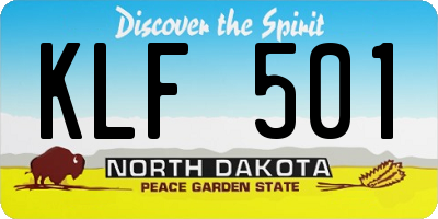 ND license plate KLF501