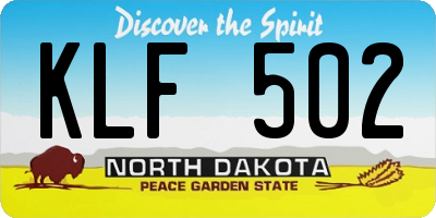 ND license plate KLF502