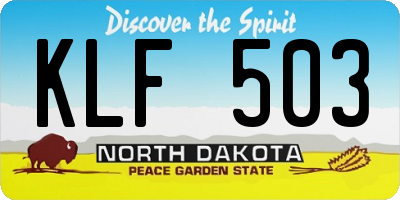 ND license plate KLF503