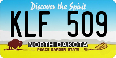 ND license plate KLF509