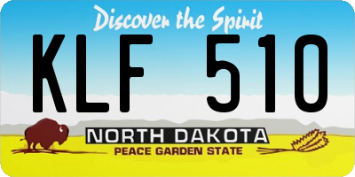 ND license plate KLF510