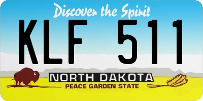 ND license plate KLF511