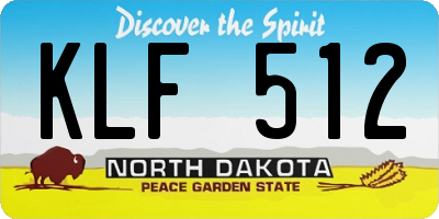 ND license plate KLF512