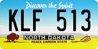 ND license plate KLF513