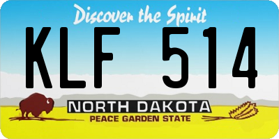 ND license plate KLF514