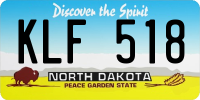 ND license plate KLF518