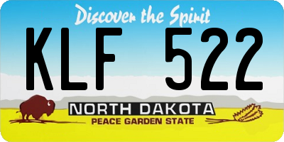 ND license plate KLF522