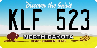 ND license plate KLF523