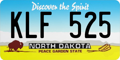 ND license plate KLF525