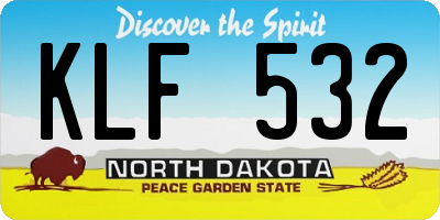 ND license plate KLF532