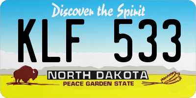 ND license plate KLF533