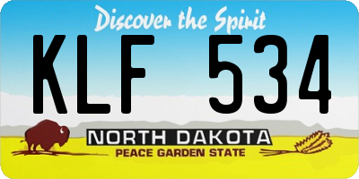 ND license plate KLF534