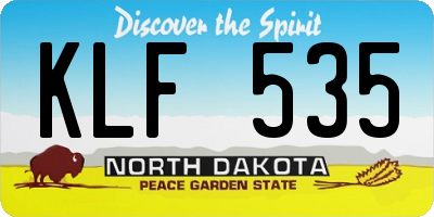 ND license plate KLF535