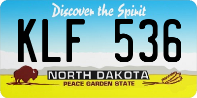 ND license plate KLF536