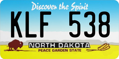 ND license plate KLF538