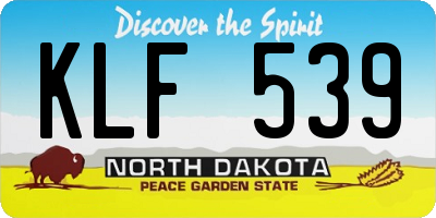 ND license plate KLF539