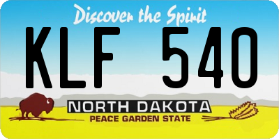 ND license plate KLF540