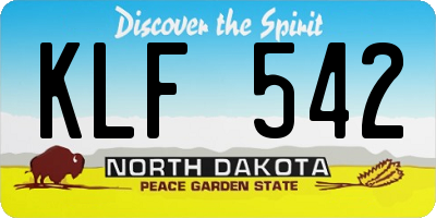 ND license plate KLF542