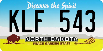ND license plate KLF543