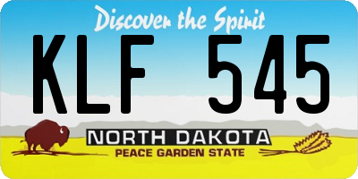 ND license plate KLF545