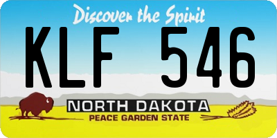 ND license plate KLF546