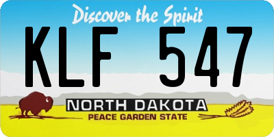 ND license plate KLF547