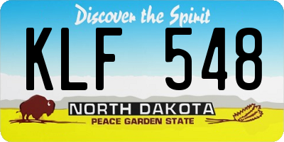 ND license plate KLF548