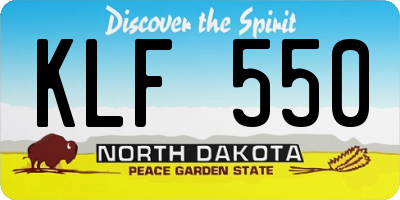 ND license plate KLF550