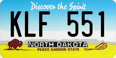 ND license plate KLF551