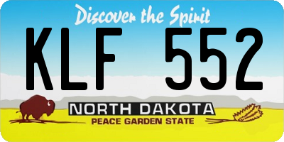 ND license plate KLF552