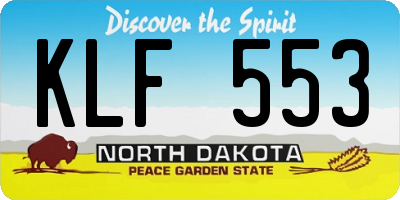 ND license plate KLF553