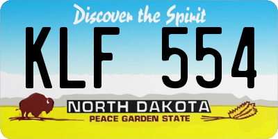 ND license plate KLF554