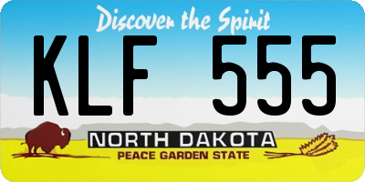 ND license plate KLF555