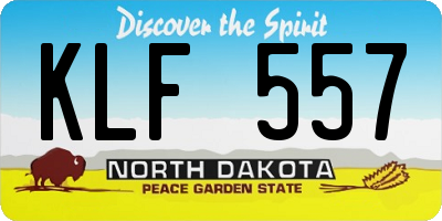 ND license plate KLF557