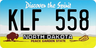 ND license plate KLF558