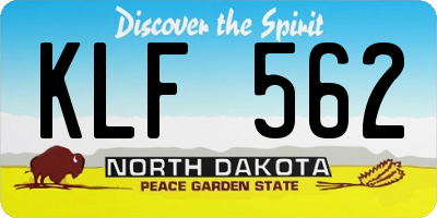 ND license plate KLF562