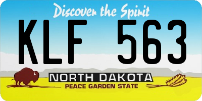 ND license plate KLF563