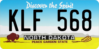 ND license plate KLF568