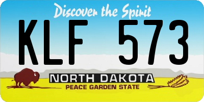 ND license plate KLF573