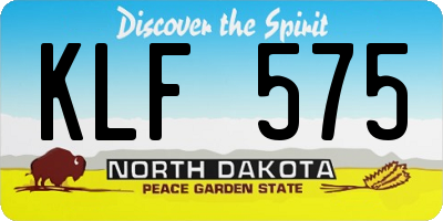 ND license plate KLF575