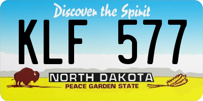 ND license plate KLF577