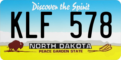 ND license plate KLF578