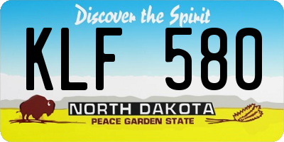 ND license plate KLF580