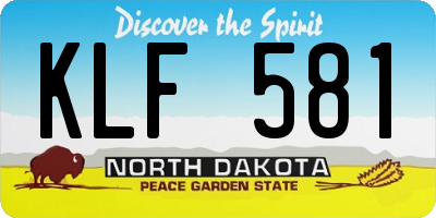 ND license plate KLF581