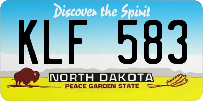 ND license plate KLF583