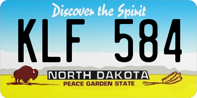 ND license plate KLF584