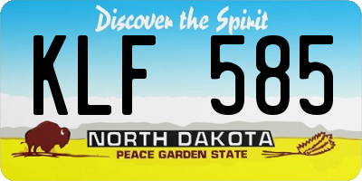 ND license plate KLF585