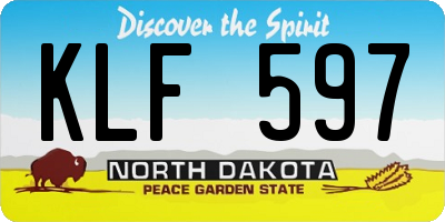 ND license plate KLF597