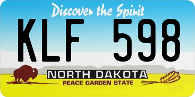 ND license plate KLF598